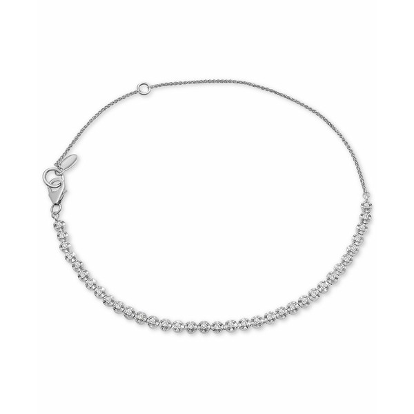 ラップド レディース ブレスレット・バングル・アンクレット アクセサリー Diamond Tennis Bolo Anklet (1/2 ct. t.w.) in Sterling Sil