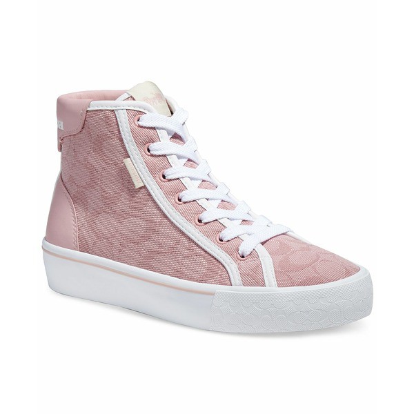 コーチ レディース スニーカー シューズ Women's CitySole High-Top Platform Sneakers Carnation/ Optic White Signature