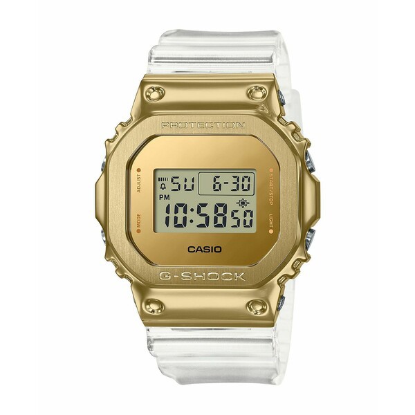 ジーショック メンズ 腕時計 アクセサリー Men's Digital White Resin Strap Watch 43mm GM5600SG-9 Clear, Gold-Tone