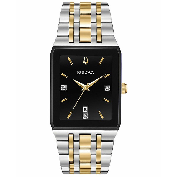 ブロバ メンズ 腕時計 アクセサリー Men's Diamond-Accent Two-Tone Stainless Steel Bracelet Watch 30.5x45mm, Created for Macy's No