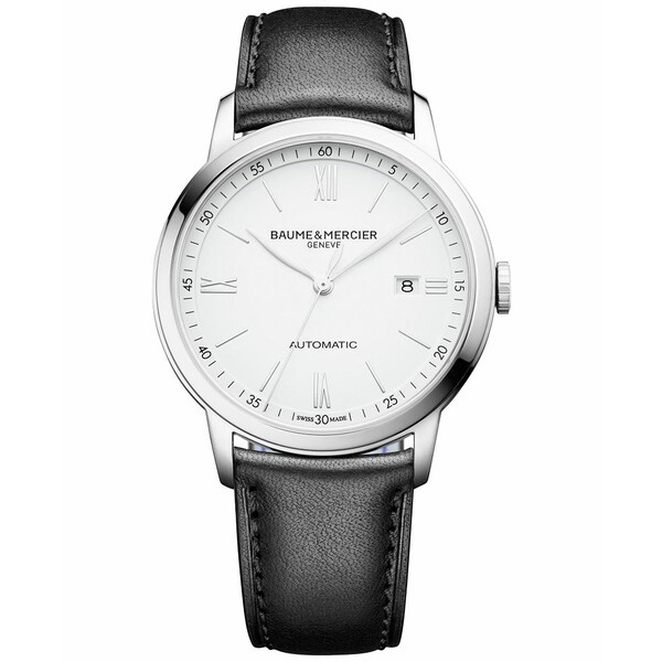 ボーム＆メルシエ メンズ 腕時計 アクセサリー Men's Swiss Automatic Classima Black Leather Strap Watch 42mm M0A10332 Black