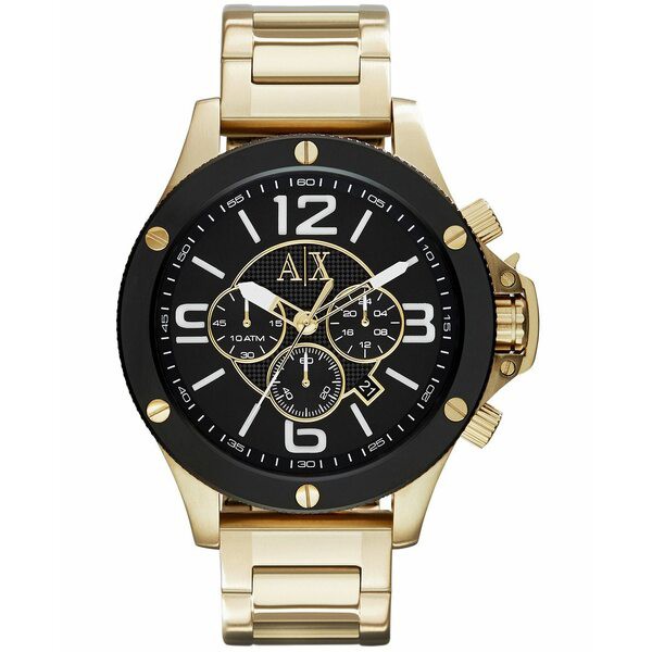 アルマーニ メンズ 腕時計 アクセサリー Men's Chronograph Gold Tone Stainless Steel Bracelet Watch 48mm Gold Tone