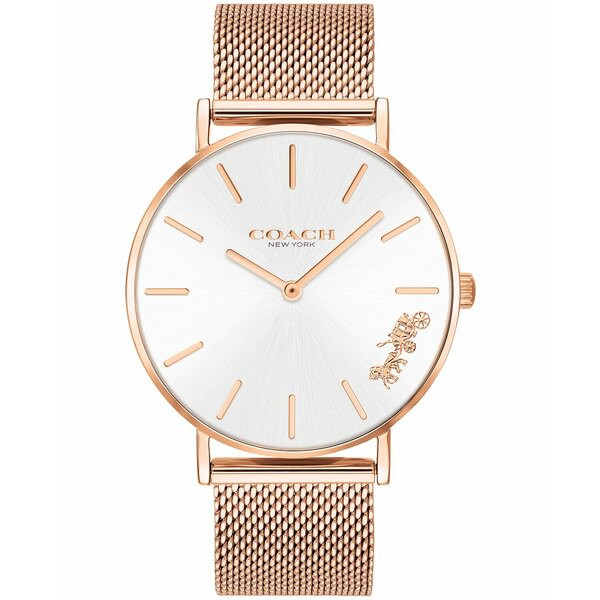 コーチ レディース 腕時計 アクセサリー Women's Perry Rose Gold-Tone Stainless Steel Mesh Bracelet Watch 36mm Rose Gold