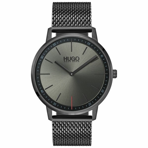 フューゴ メンズ 腕時計 アクセサリー Men's #Exist Ultra Slim Gray Ion-Plated Stainless Steel Mesh Bracelet Watch 40mm No Color