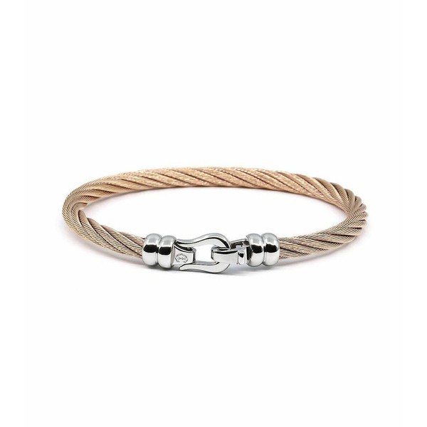 シャリオール メンズ ブレスレット・バングル・アンクレット アクセサリー Men's Ibiza Stainless Steel Cable Bangle Yellow Gold-Tone,