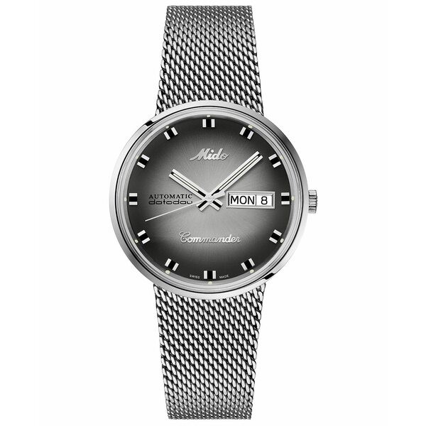 ミド レディース 腕時計 アクセサリー Swiss Automatic Commander Shade Stainless Steel Mesh Bracelet Watch, 37mm - A Special Editio