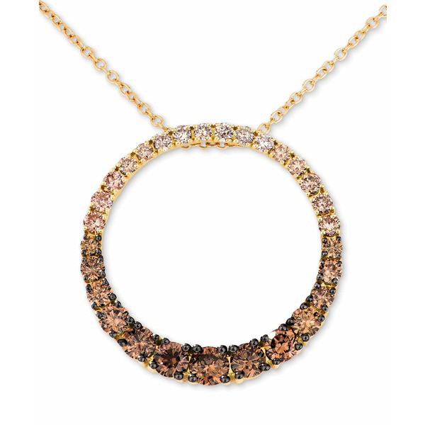 ルヴァン レディース ネックレス・チョーカー・ペンダントトップ アクセサリー Chocolate Diamond Ombré Circle 18" Adjustable P