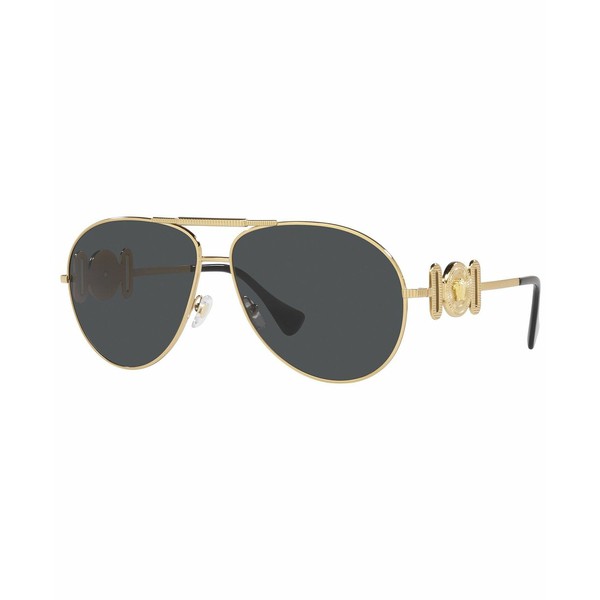 ヴェルサーチ レディース サングラス＆アイウェア アクセサリー Unisex Sunglasses, VE2249 65 Gold-Tone