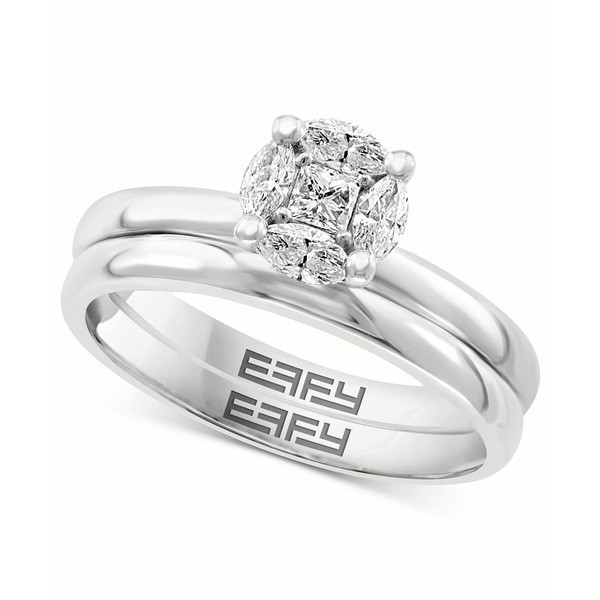 エフィー コレクション レディース リング アクセサリー EFFY® Diamond Cluster Bridal Set (3/8 ct. t.w.) in 14k White Gold or 14