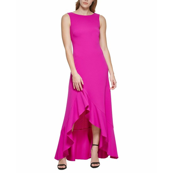 ヴィンスカムート レディース ワンピース トップス Ruffled Tulip-Hem Gown Fuschia