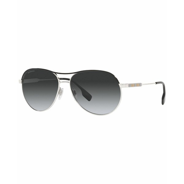 バーバリー レディース サングラス＆アイウェア アクセサリー Women's Tara Polarized Sunglasses, BE3122 59 SILVER/BLACK/POLAR GREY G