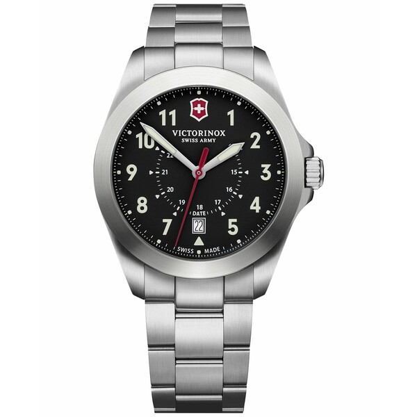 ビクトリノックス メンズ 腕時計 アクセサリー Men's Swiss Heritage Stainless Steel Bracelet Watch 40mm Black