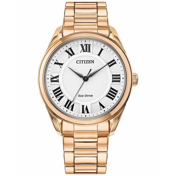 シチズン レディース 腕時計 アクセサリー Eco-Drive Women's Arezzo Rose Gold-Tone Stainless Steel Bracelet Watch 35mm Rose Gold-to