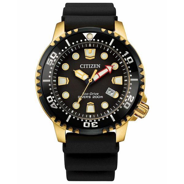 シチズン メンズ 腕時計 アクセサリー Eco-Drive Men's Promaster Diver Black Strap Watch 44mm Black