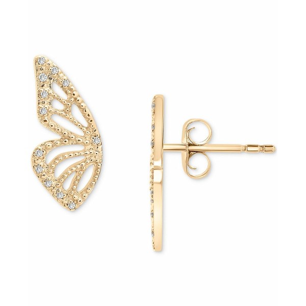 ラップド レディース ピアス＆イヤリング アクセサリー Diamond Butterfly Wing Stud Earrings (1/20 ct. t.w.) in 14k Gold, Created f