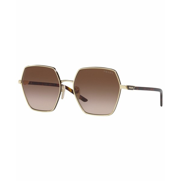 プラダ レディース サングラス＆アイウェア アクセサリー Women's Sunglasses, 58 Pale Gold-Tone