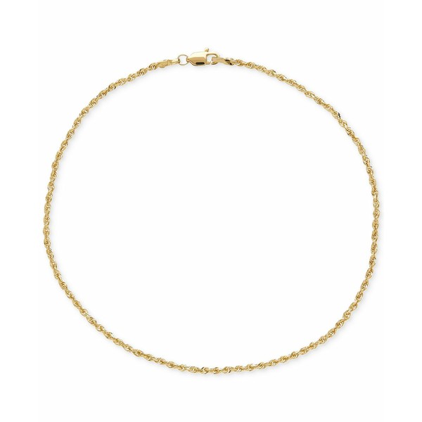 イタリアン ゴールド レディース ブレスレット・バングル・アンクレット アクセサリー Fine Rope Ankle Bracelet in 14k Gold Yellow Gol