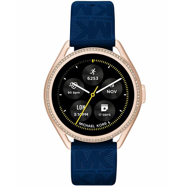 マイケルコース レディース 腕時計 アクセサリー Women's Gen 5E Mkgo Blue Rubber Smartwatch, 43mm Blue