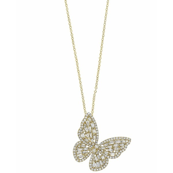 エフィー コレクション レディース ネックレス・チョーカー・ペンダントトップ アクセサリー EFFY® Diamond Butterfly 18" Pendant N