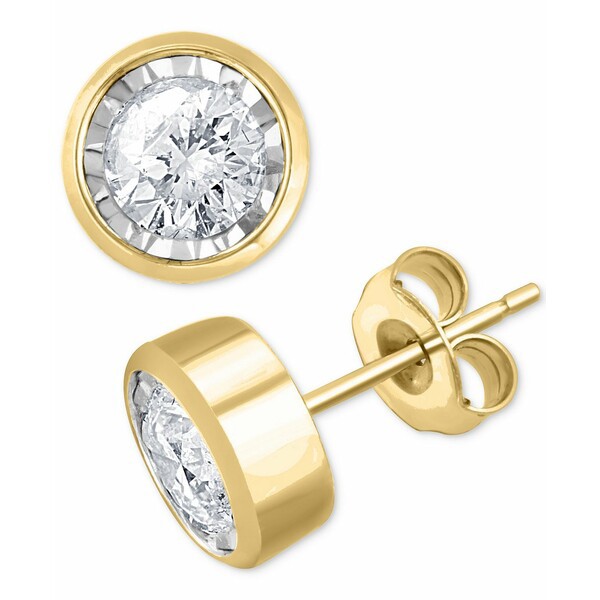 エフィー コレクション レディース ピアス＆イヤリング アクセサリー EFFY® Diamond Bezel Stud Earrings (1 ct. t.w.) Yellow & Whi