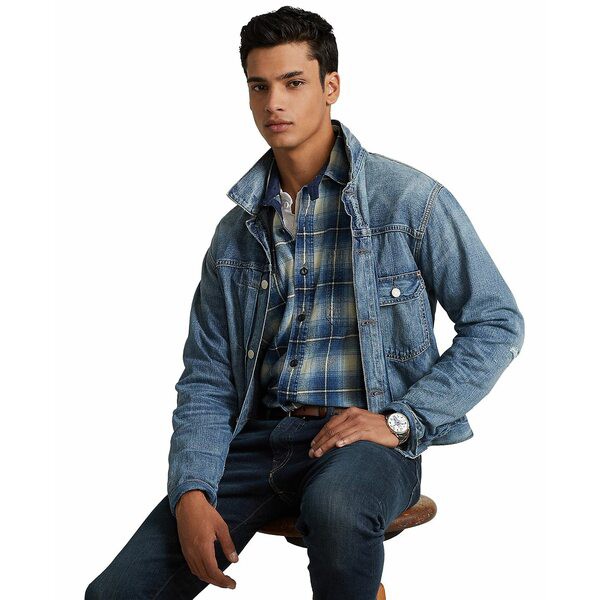 ラルフローレン メンズ ジャケット＆ブルゾン アウター Men's Denim Patchwork-Collar Trucker Jacket Glenville