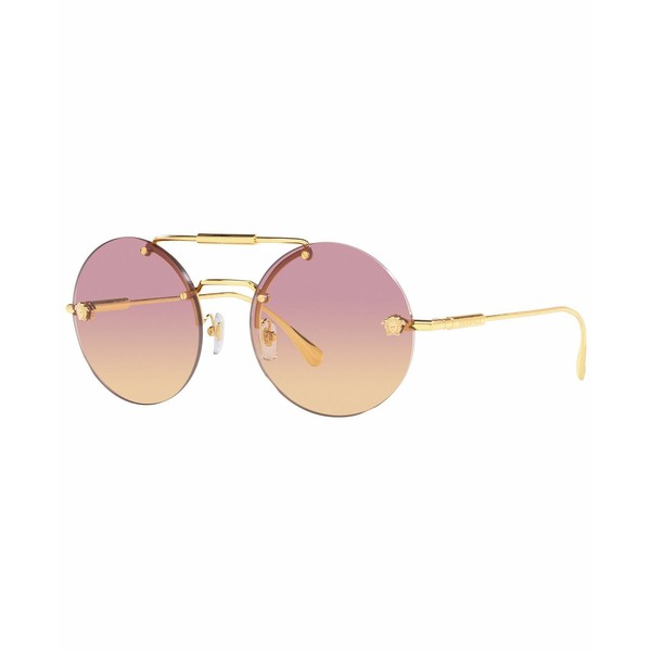 ヴェルサーチ レディース サングラス＆アイウェア アクセサリー Women's Sunglasses, VE2244 56 Gold-Tone