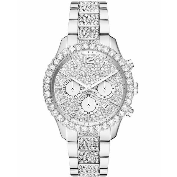 マイケルコース レディース 腕時計 アクセサリー Women's Layton Chronograph Silver-Tone Stainless Steel Bracelet Watch 42mm Silver-