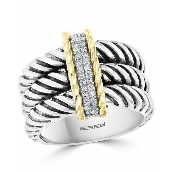 エフィー コレクション レディース リング アクセサリー EFFY® Diamond Triple Row Statement Ring (1/6 ct. t.w.) in Sterling Silv