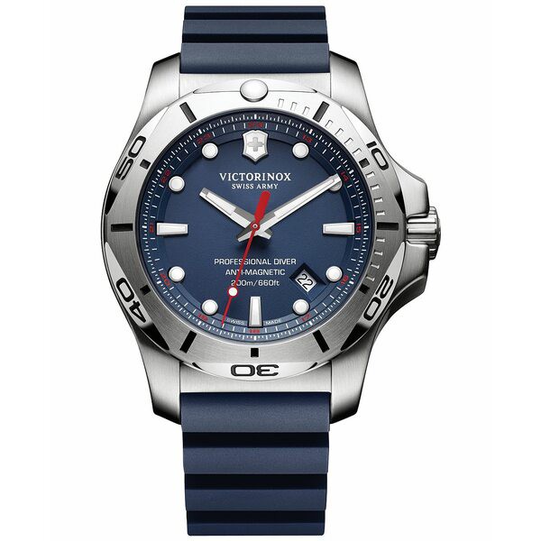 ビクトリノックス メンズ 腕時計 アクセサリー Men's Swiss I.N.O.X. Professional Diver Blue Rubber Strap Watch 45mm 241734.1 Blue