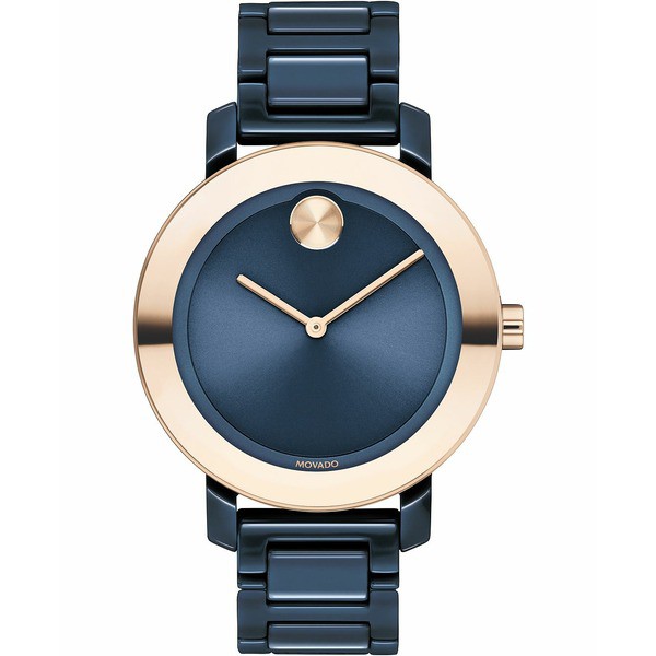 モバド レディース 腕時計 アクセサリー Women's Swiss BOLD Evolution Blue Ceramic Bracelet Watch 36mm Blue