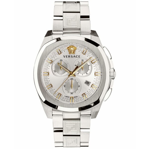 ヴェルサーチ メンズ 腕時計 アクセサリー Men's Chronograph Geo Stainless Steel Bracelet Watch 43mm Stainless Steel