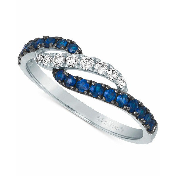 ルヴァン レディース リング アクセサリー Blueberry Sapphire (1/3 ct. t.w.) & Nude Diamond (1/6 ct. t.w.) Twist Ring in 14k White