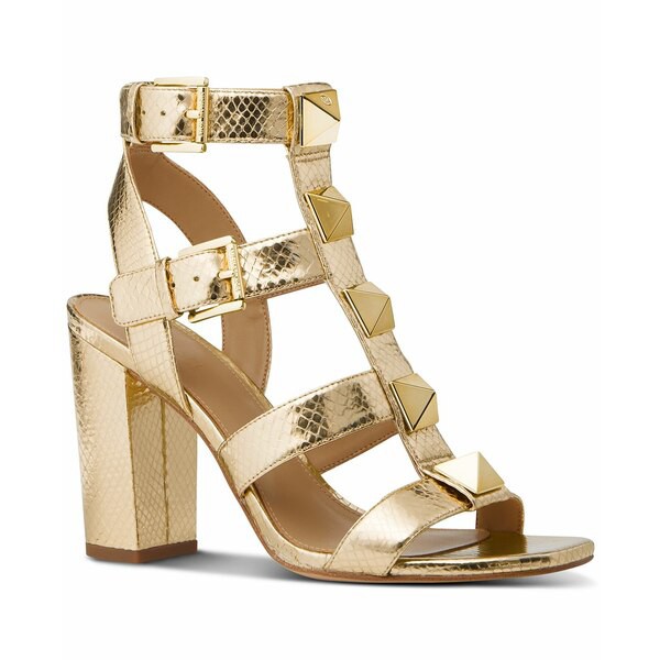 マイケルコース レディース サンダル シューズ Women's Wren Studded Gladiator Dress Sandals Pale Gold