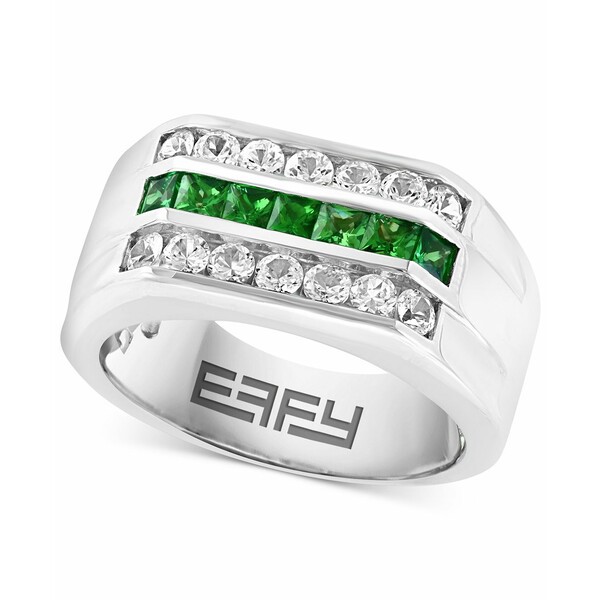 エフィー コレクション メンズ リング アクセサリー EFFY® Men's Tsavorite (3/4 ct. t.w.) & White Sapphire Ring (1-1/4 ct. t.w.)