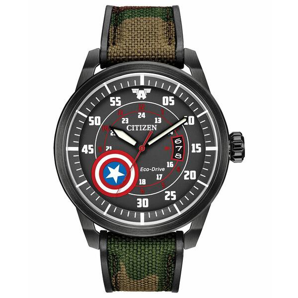 シチズン レディース 腕時計 アクセサリー Captain America Camouflage Strap Watch 45mm Camouflage