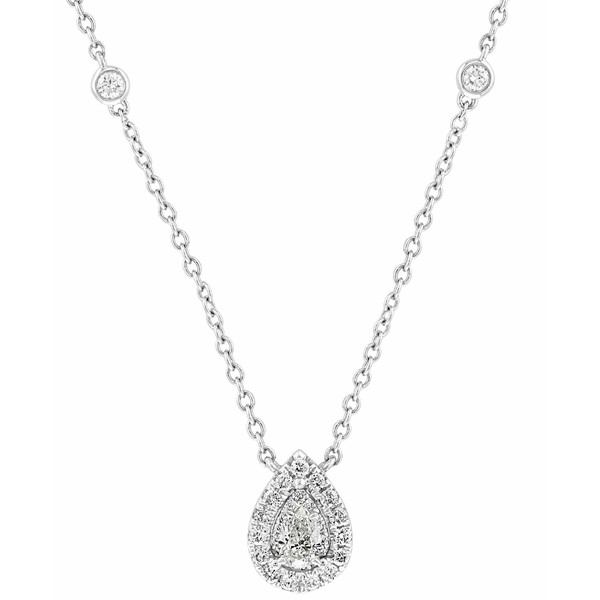 エフィー コレクション レディース ネックレス・チョーカー・ペンダントトップ アクセサリー EFFY® Diamond Pear Halo 18" Pendant N