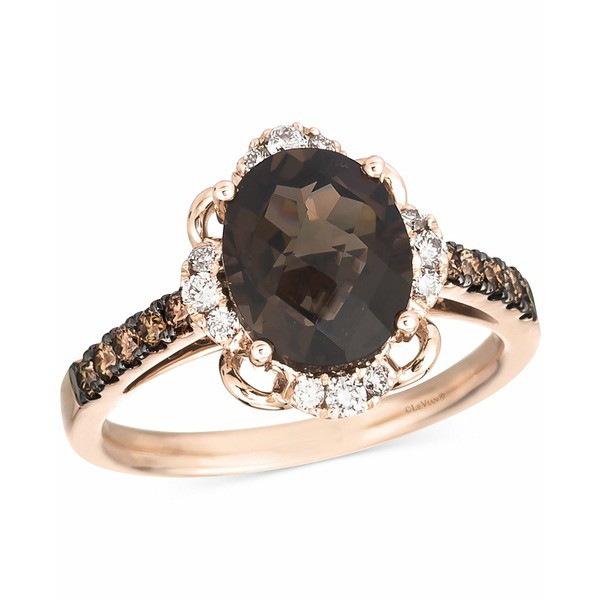 ルヴァン レディース リング アクセサリー Chocolate Quartz (2-1/2 ct. t.w.) & Diamond (3/8 ct. t.w.) Ring in 14k Rose Gold Chocola