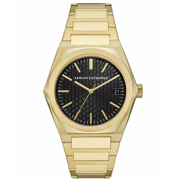 アルマーニ メンズ 腕時計 アクセサリー Men's Geraldo Gold-Tone Stainless Steel Bracelet Watch 44mm Gold & Black