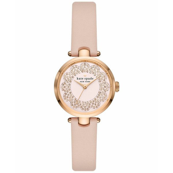 ケイト スペード レディース 腕時計 アクセサリー Women's Holland Pink Leather Strap Watch 28mm Pink