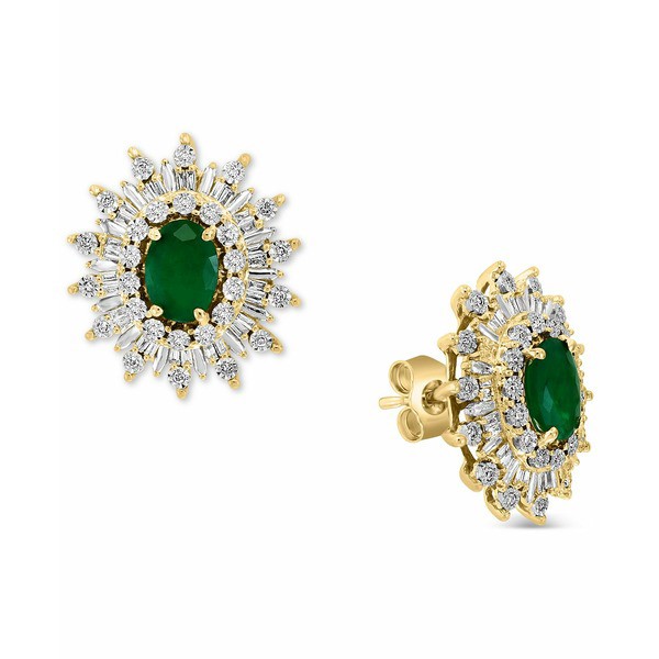 エフィー コレクション レディース ピアス＆イヤリング アクセサリー EFFY® Emerald (1-1/2 ct. t.w.) & Diamond (1/3 ct. t.w.) Stu