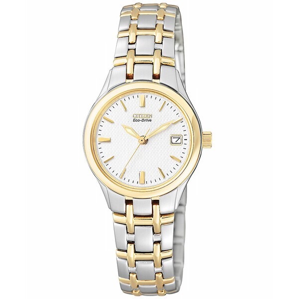 シチズン レディース 腕時計 アクセサリー Women's Eco-Drive Two Tone Stainless Steel Bracelet Watch 25mm EW1264-50A No Color