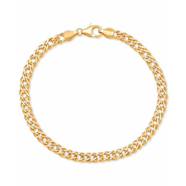 イタリアン ゴールド レディース ブレスレット・バングル・アンクレット アクセサリー Double Curb Link Chain Bracelet in 10k Gold Gol