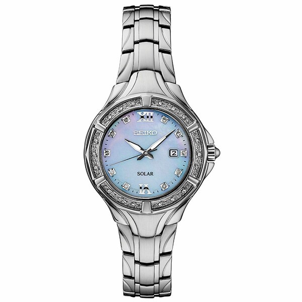 セイコー レディース 腕時計 アクセサリー Women's Solar Diamond Collection Diamond-Accent Stainless Steel Bracelet Watch 29mm No C