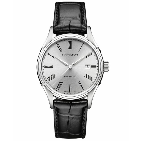 ハミルトン メンズ 腕時計 アクセサリー Men's Swiss Automatic Valiant Black Leather Strap Watch 40mm H39515754 No Color