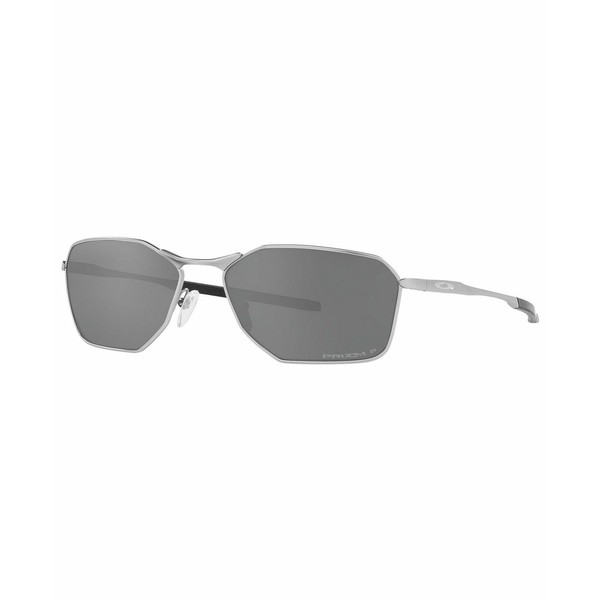 オークリー メンズ サングラス・アイウェア アクセサリー Men's Savitar Polarized Sunglasses, OO6047 58 SATIN CHROME/PRIZM BLACK POL