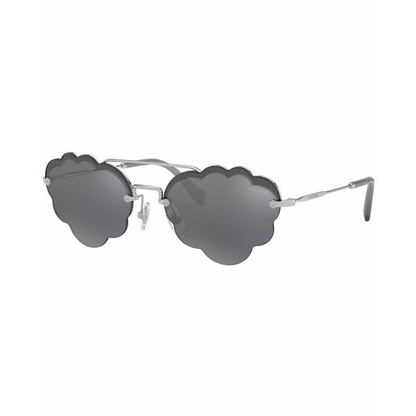 ミュウミュウ レディース サングラス＆アイウェア アクセサリー Sunglasses, MU 57US SILVER/DARK GREY FLASH SILVER