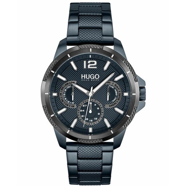 フューゴ メンズ 腕時計 アクセサリー Men's #Sport Blue Stainless Steel Strap Watch 46mm Blue