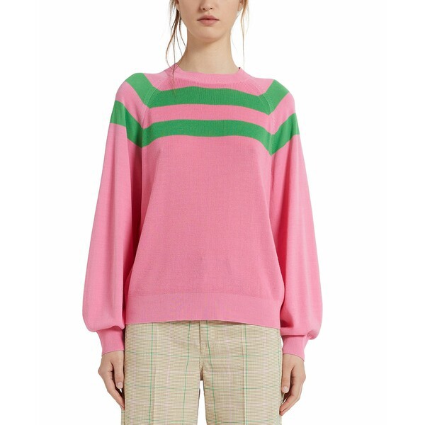 マレーラ レディース ニット&セーター アウター Corinto Mixed-Knit Striped Sweater Deep Rose