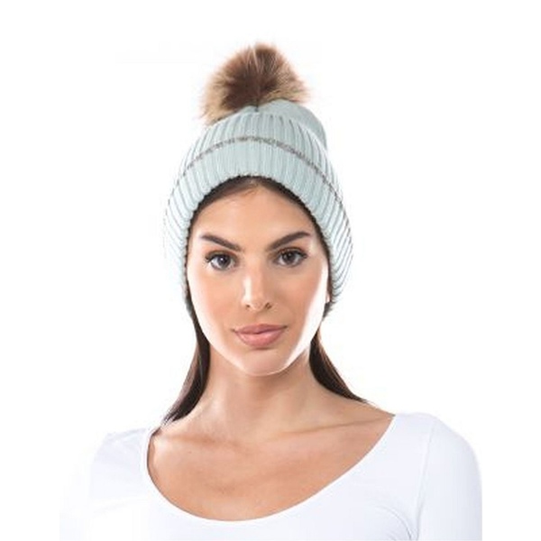 モールセンター マーカスアドレール レディース 帽子 アクセサリー Women S Lurex Cuff Faux Fur Pom Hat Sage 特売イベント Triplex Ee