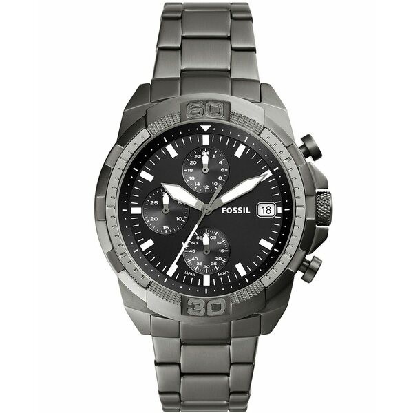 フォッシル メンズ 腕時計 アクセサリー Men's Bronson Chronograph Gray Stainless Steel Bracelet Watch 44mm Gray